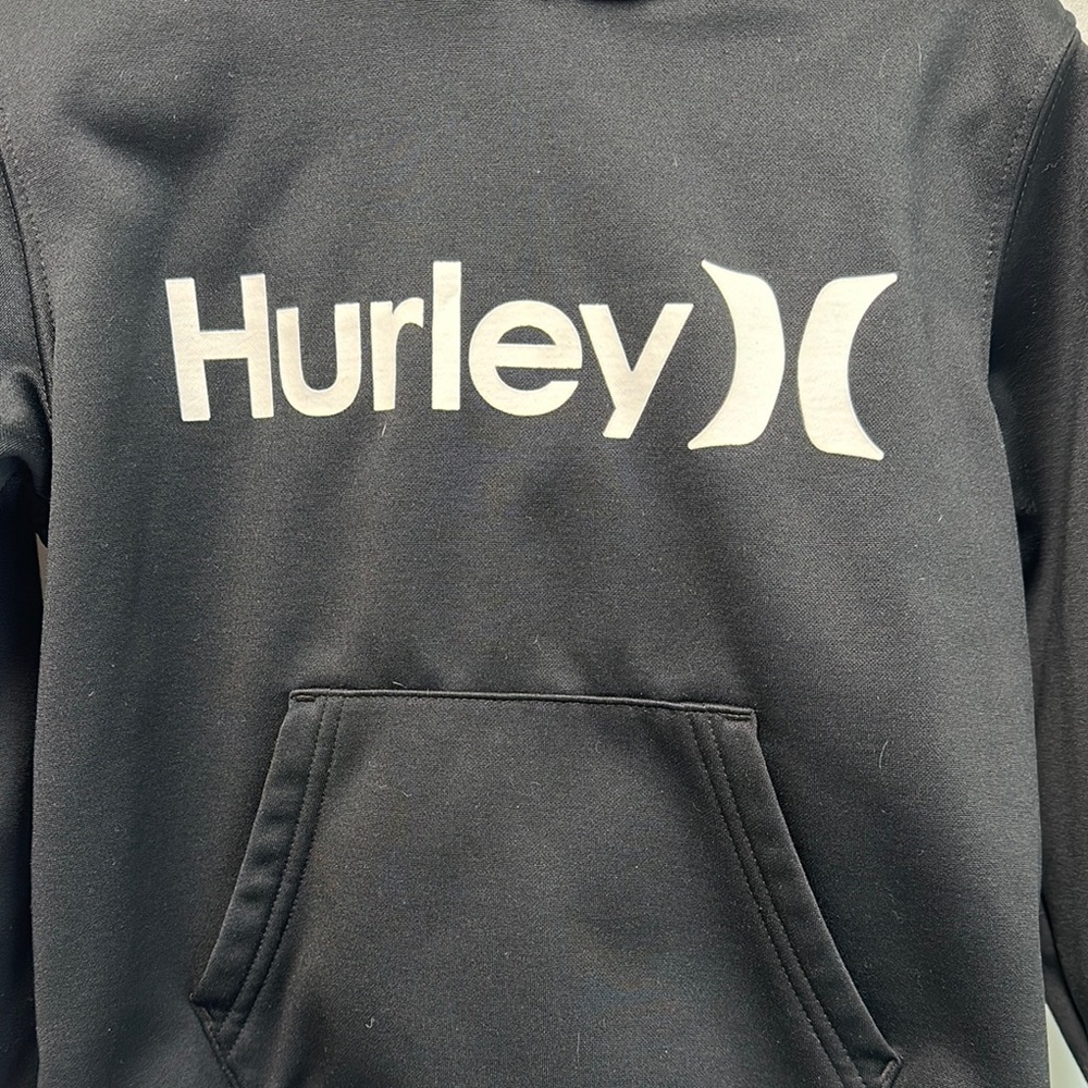 Nike Unisex Therma-Fit Black Hoodie with White Hurley Logo